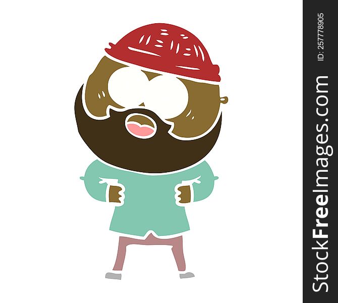 flat color style cartoon bearded man