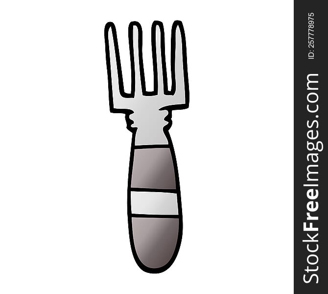 vector gradient illustration cartoon fork