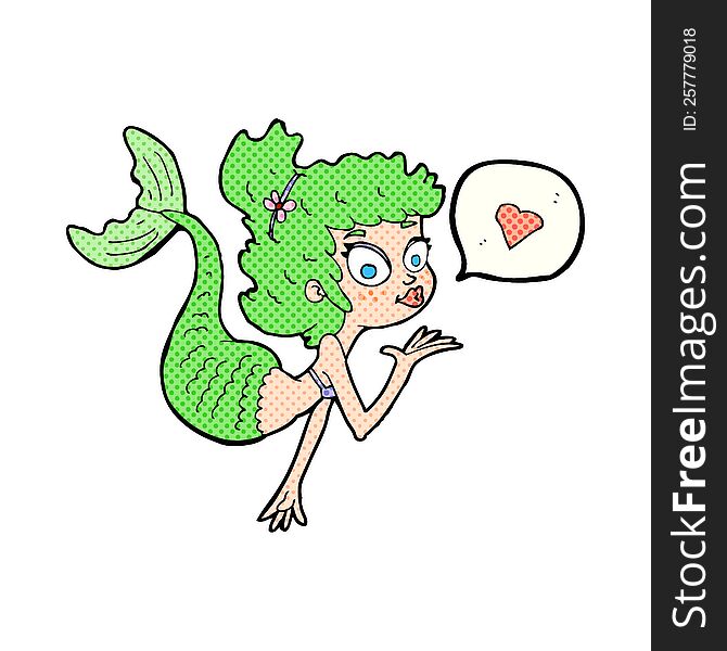 cartoon mermaid in love