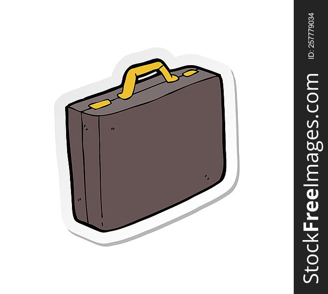 Sticker Of A Cartoon Briefcase