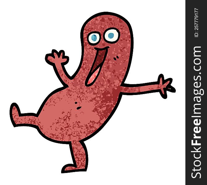 happy grunge textured illustration cartoon sausage