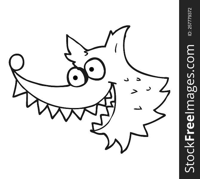 black and white cartoon crazy wolf