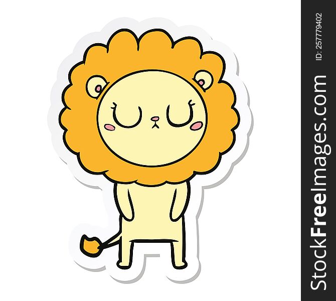 Sticker Of A Cartoon Lion