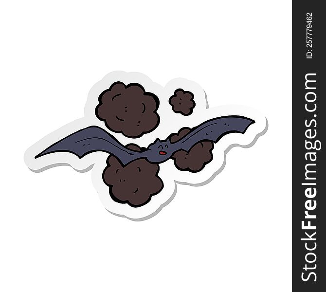 Sticker Of A Cartoon Bat