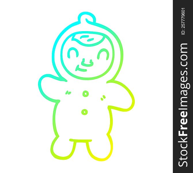 Cold Gradient Line Drawing Cartoon Human Baby