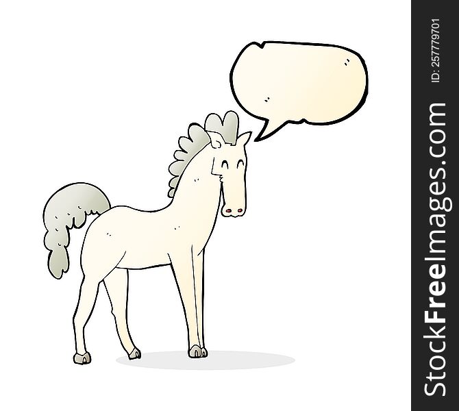 Cartoon Horse With Speech Bubble