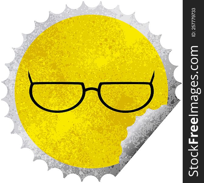 Spectacles Round Sticker Stamp