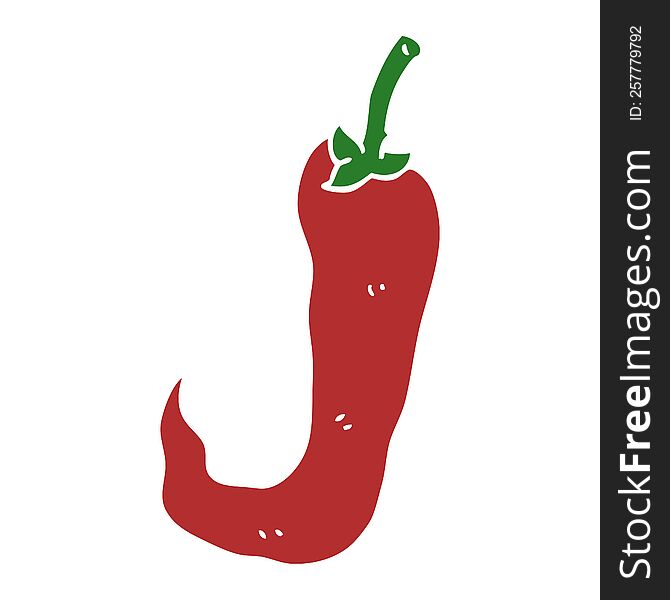 cartoon doodle red hot chilli pepper