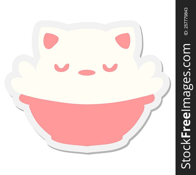 cute cat pudding sticker