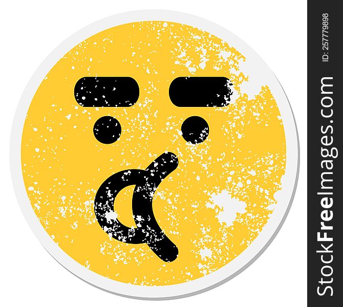 talking face circular sticker