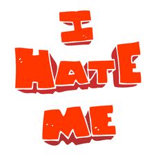 I Hate Me Flat Color Illustration Of A Cartoon Symbol Royalty Free Stock Photography