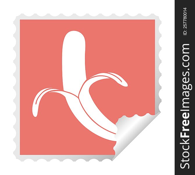 Quirky Peeling Sticker Of A Cartoon Banana