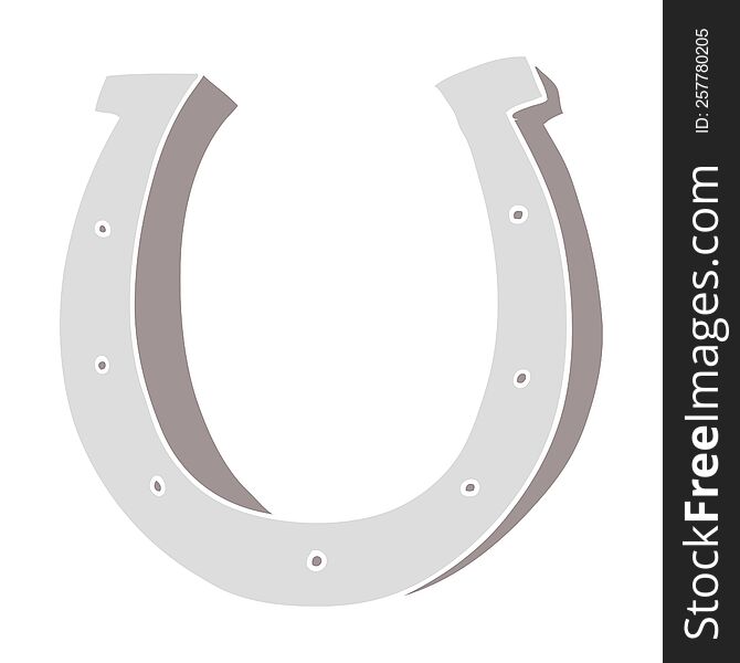 flat color style cartoon iron horse shoe