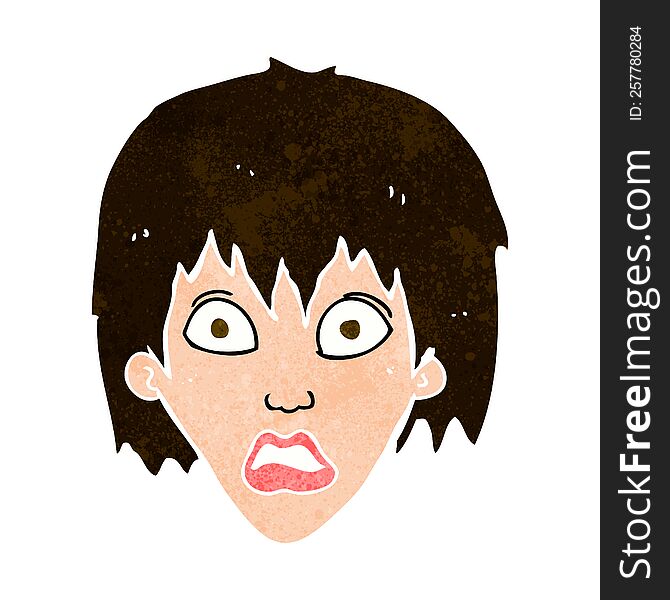 Cartoon Frightened Woman