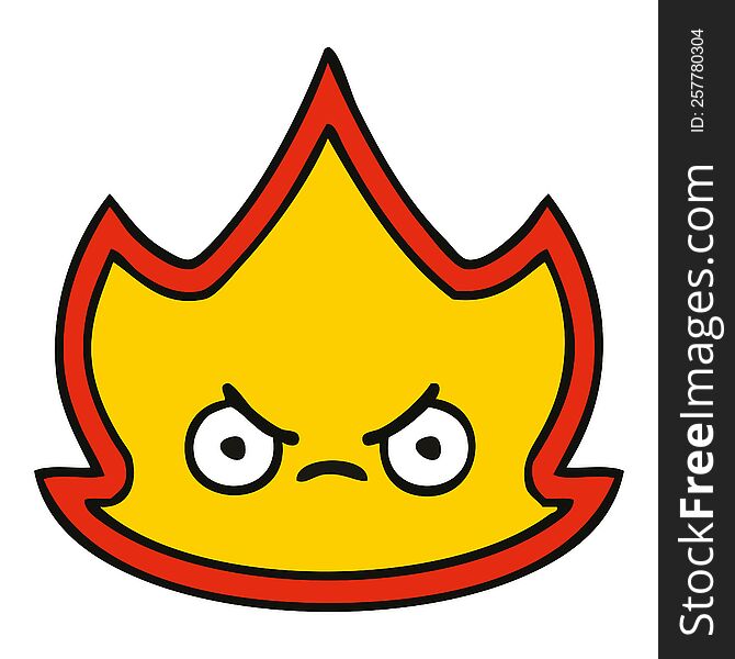 cute cartoon of a fire flame. cute cartoon of a fire flame