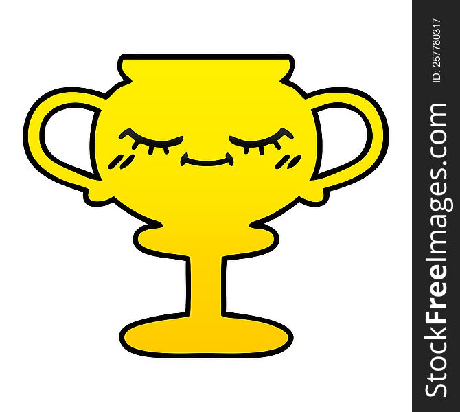 Gradient Shaded Cartoon Trophy
