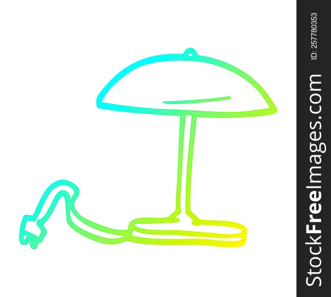 Cold Gradient Line Drawing Cartoon Lamp