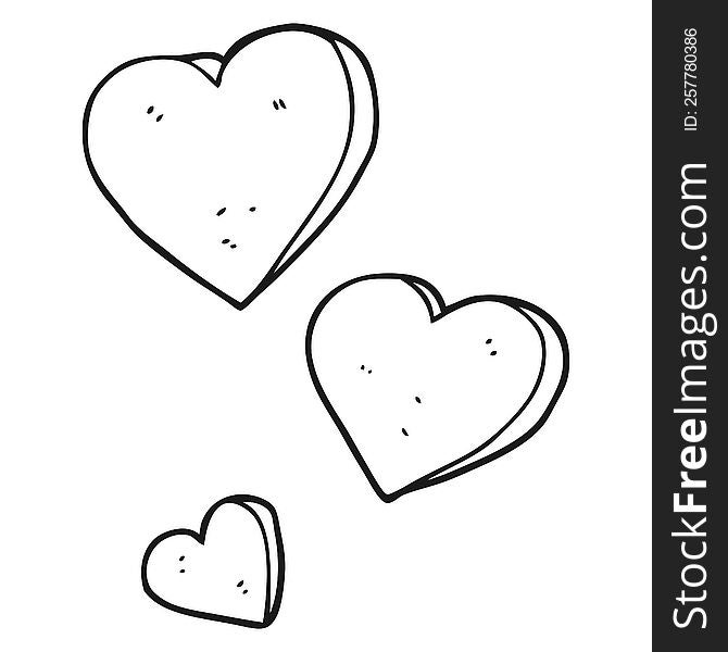 Black And White Cartoon Hearts