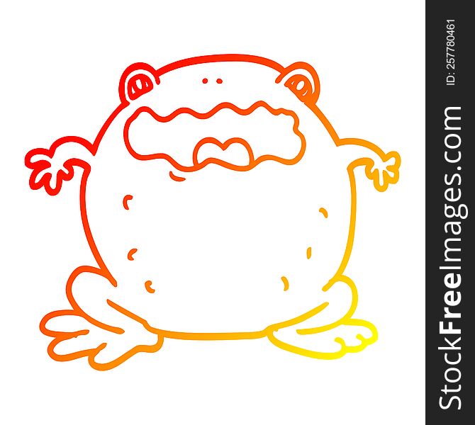 Warm Gradient Line Drawing Cartoon Toad