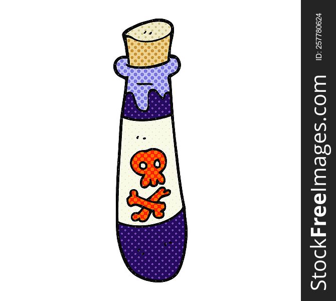 freehand drawn cartoon vial of poison
