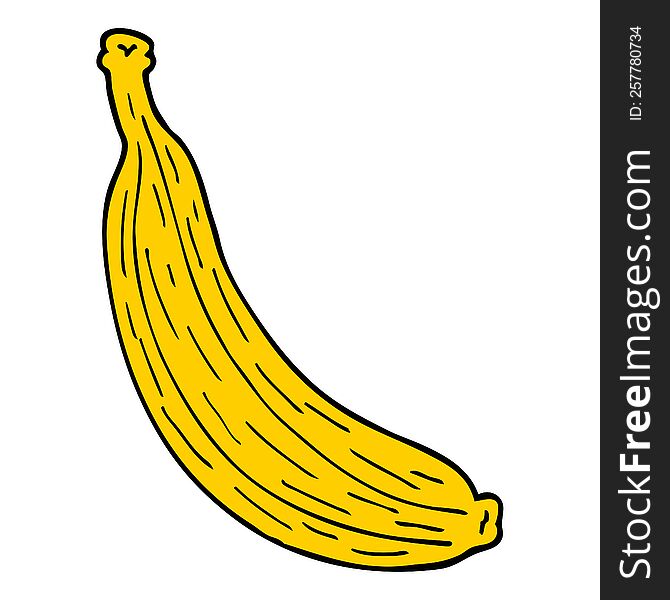 cartoon doodle yellow banana
