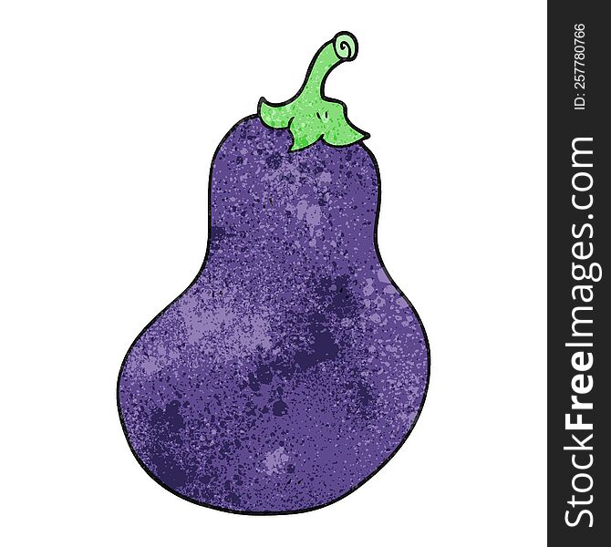 freehand textured cartoon eggplant