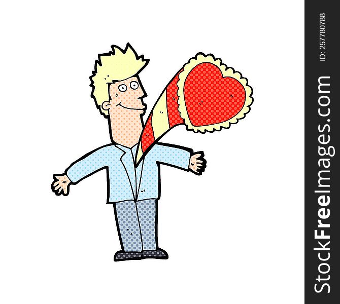 Cartoon Man With Love Heart