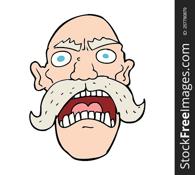 cartoon angry old man