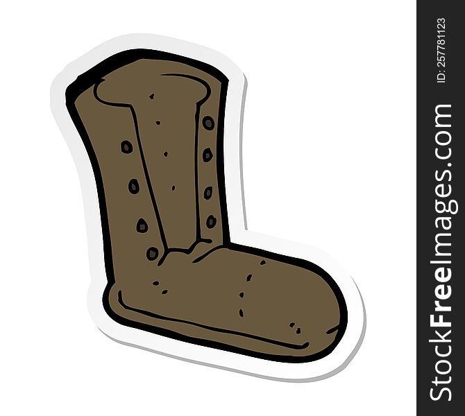 sticker of a cartoon old boot