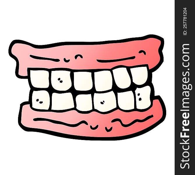 vector gradient illustration cartoon false teeth
