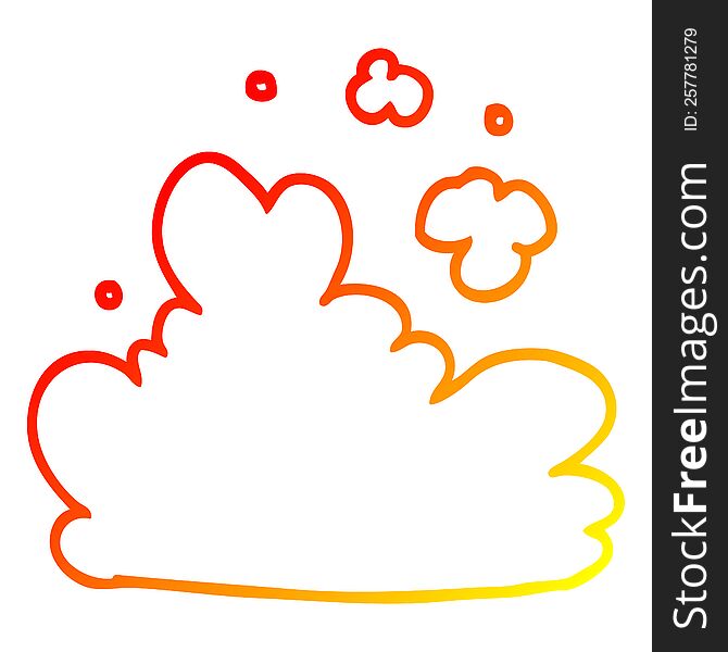 Warm Gradient Line Drawing Cartoon Cloud