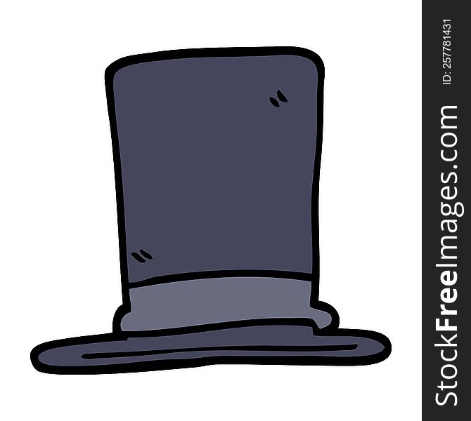 hand drawn doodle style cartoon top hat