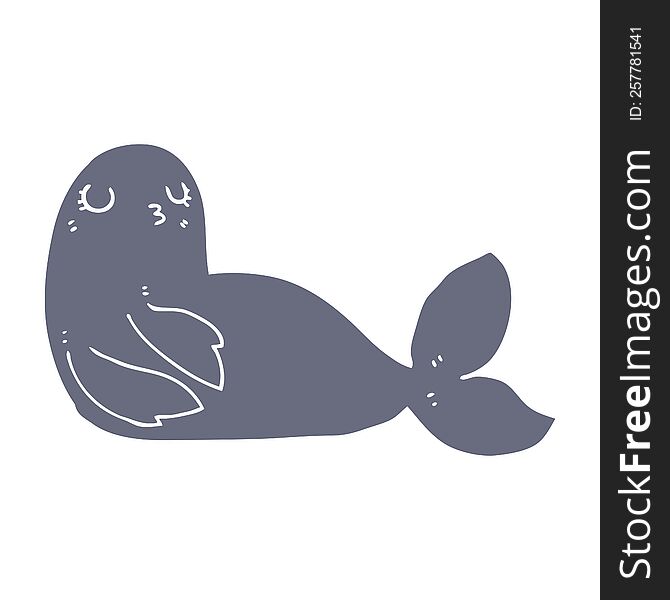 flat color style cartoon seal
