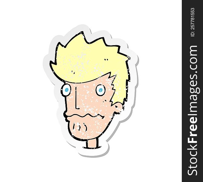 Retro Distressed Sticker Of A Cartoon Nervous Man