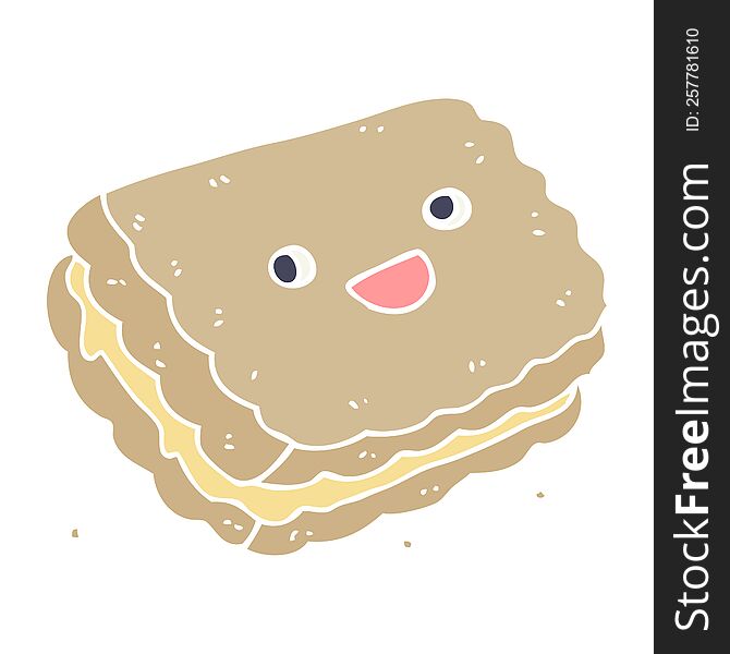 flat color style cartoon biscuit