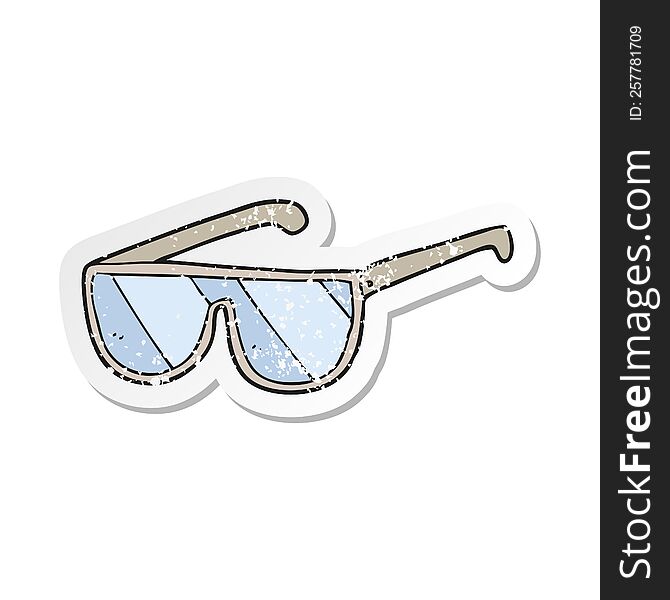 Retro Distressed Sticker Of A Cartoon Spectacles