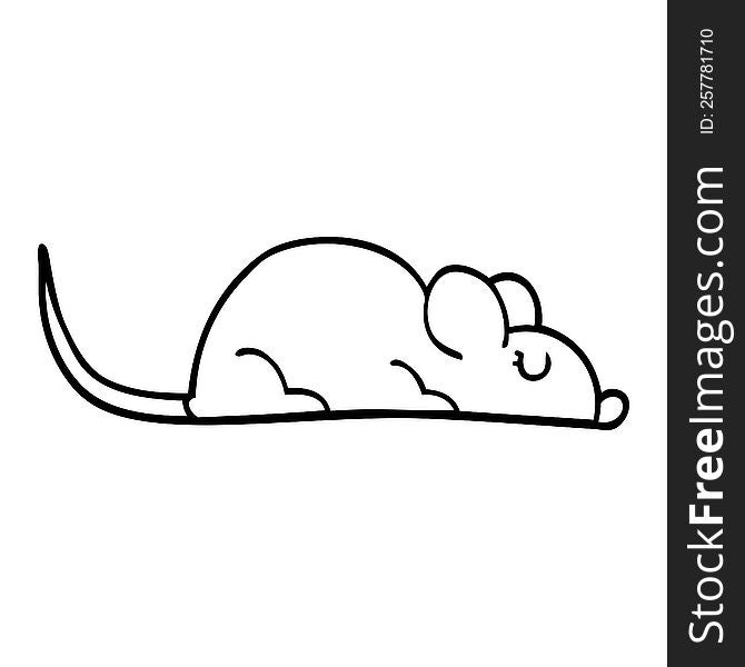 Line Drawing Cartoon Little Mouse