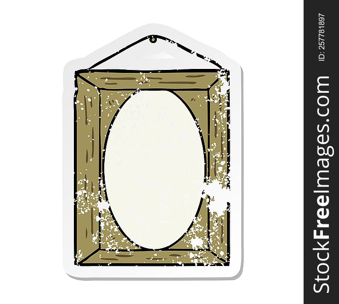 distressed sticker of a picture frame