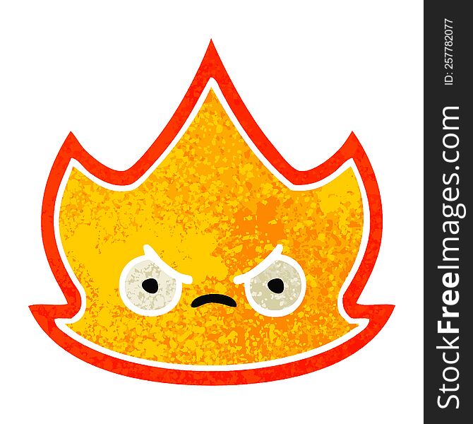 retro illustration style cartoon of a fire flame