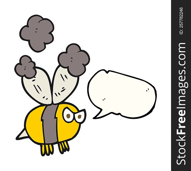 Speech Bubble Cartoon Angry Bee