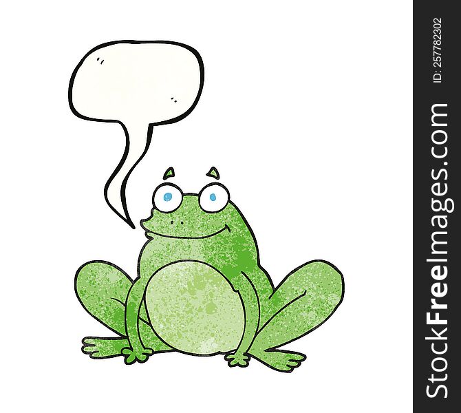 Speech Bubble Textured Cartoon Happy Frog