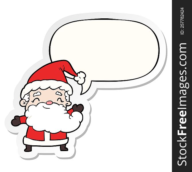 cartoon santa claus with speech bubble sticker