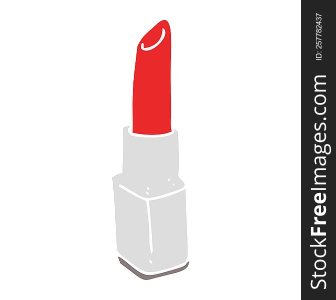 flat color illustration of a cartoon lipstick