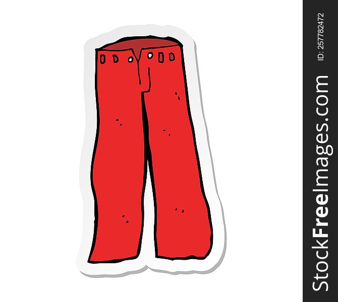 sticker of a cartoon red pants