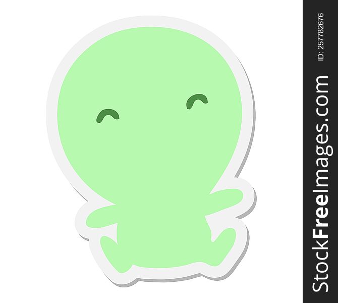Cute Little Alien Sticker