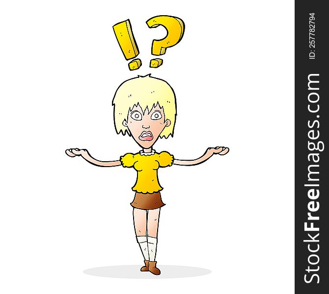 cartoon woman asking question