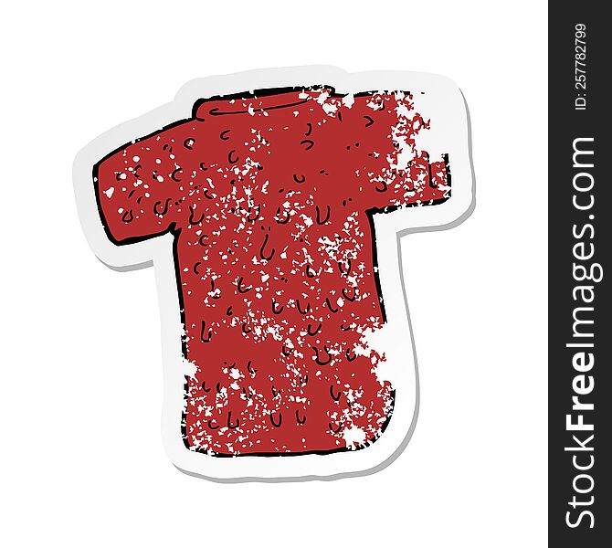 retro distressed sticker of a cartoon woolly tee