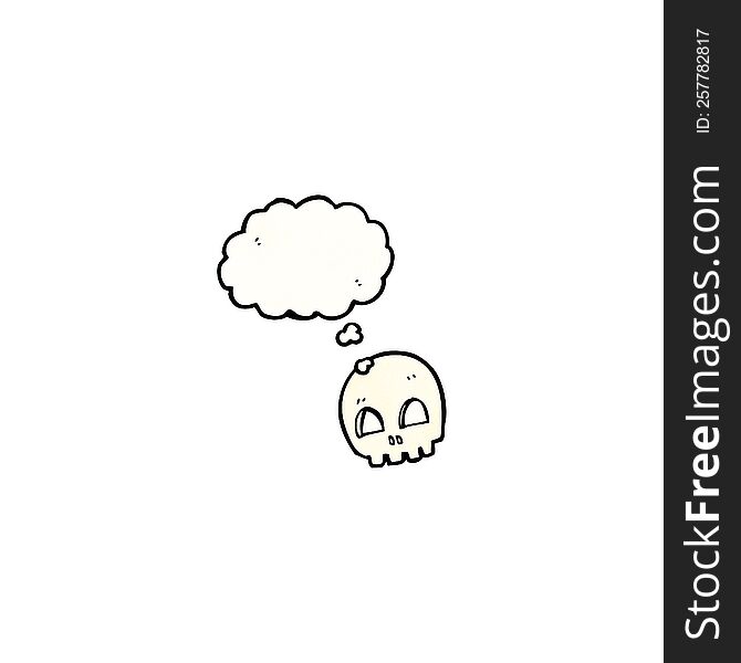 Skull With Thought Bubble Cartoon