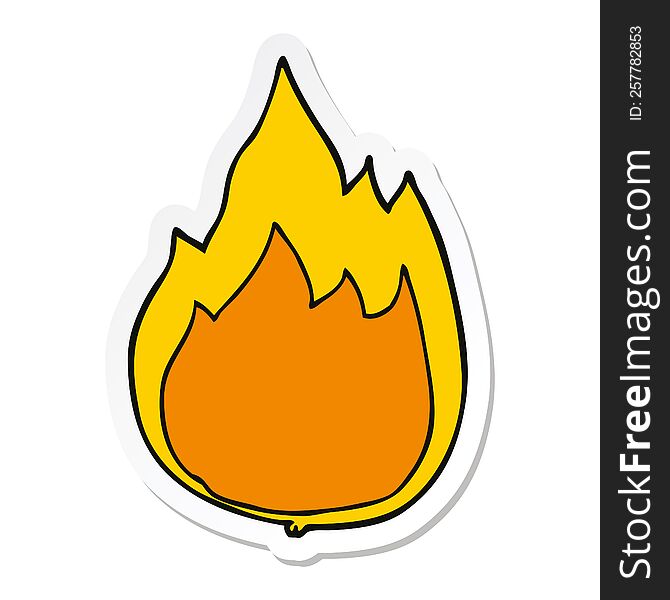 sticker of a cartoon fire