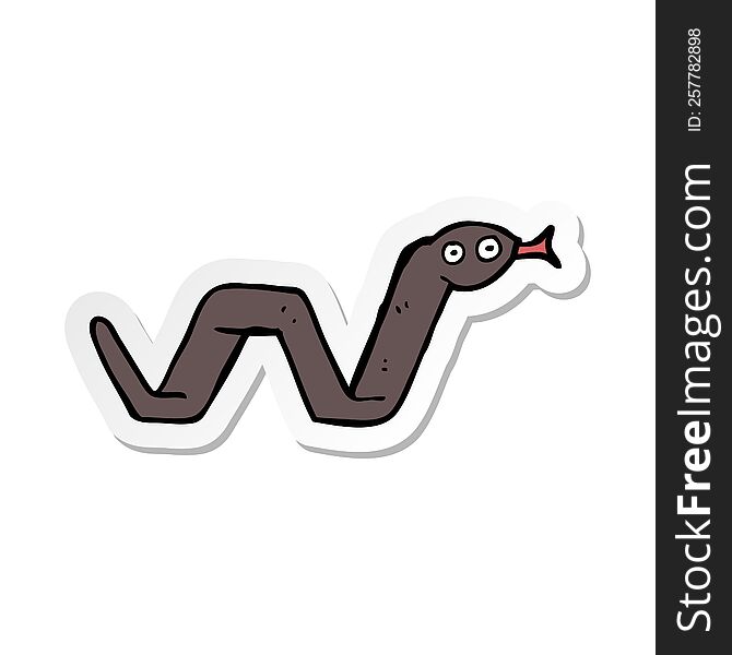 Sticker Of A Funny Cartoon Snake